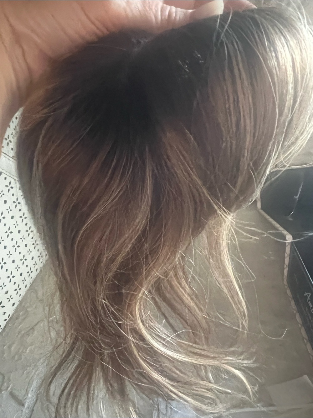 Ambiance Brown Layered Hair Topper with Subtle Highlights - Real Human Hair